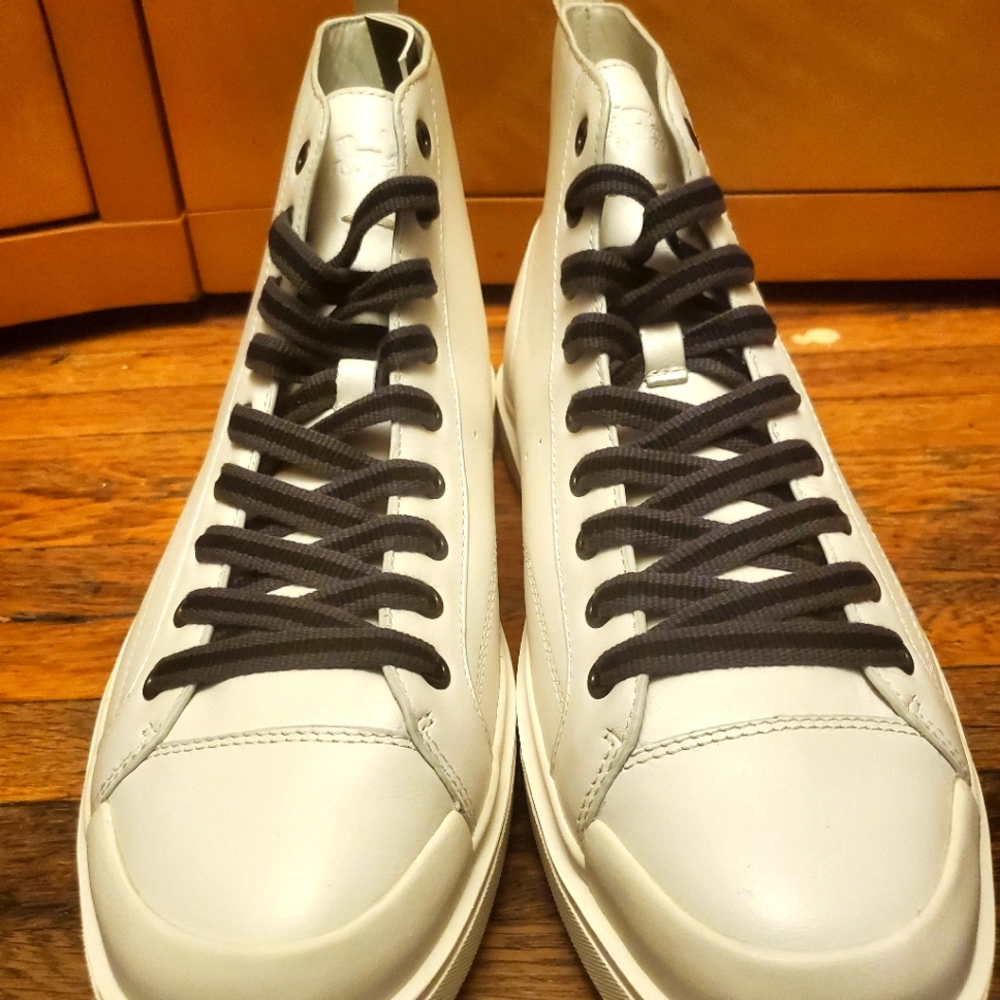Coach Mens US 11.5 White High Top Sneaker